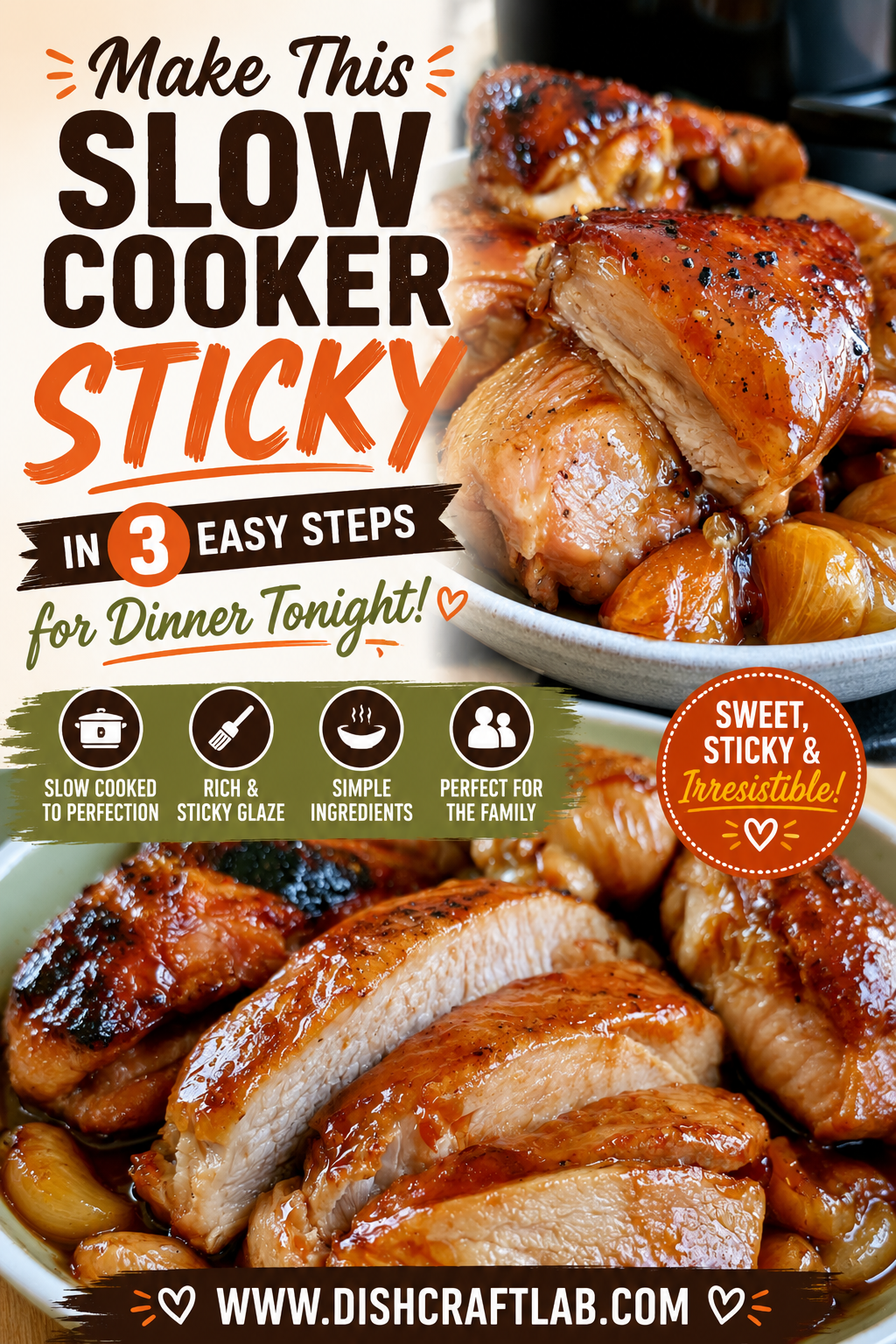 slow cooker sticky honey chicken