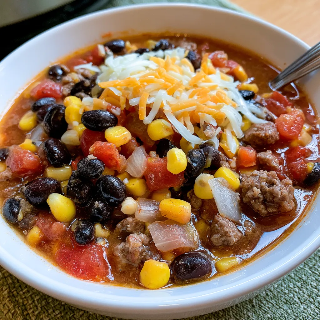 slow cooker taco soup