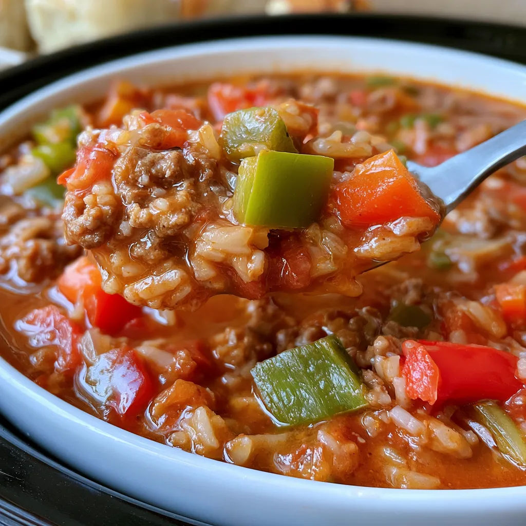 stuffed pepper soup crockpot style