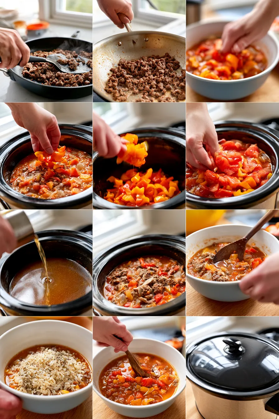 stuffed pepper soup crockpot style